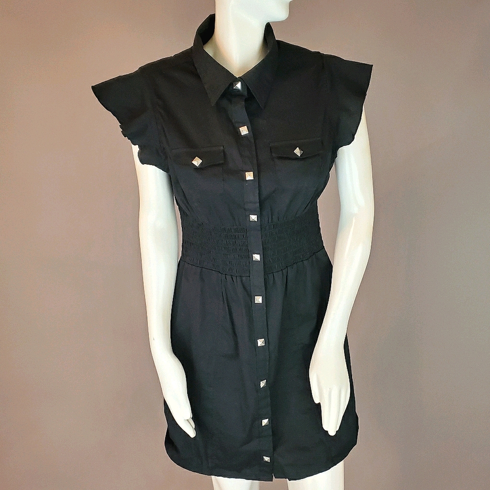 Dereon Vintage Y2K black Dress Stud buttons